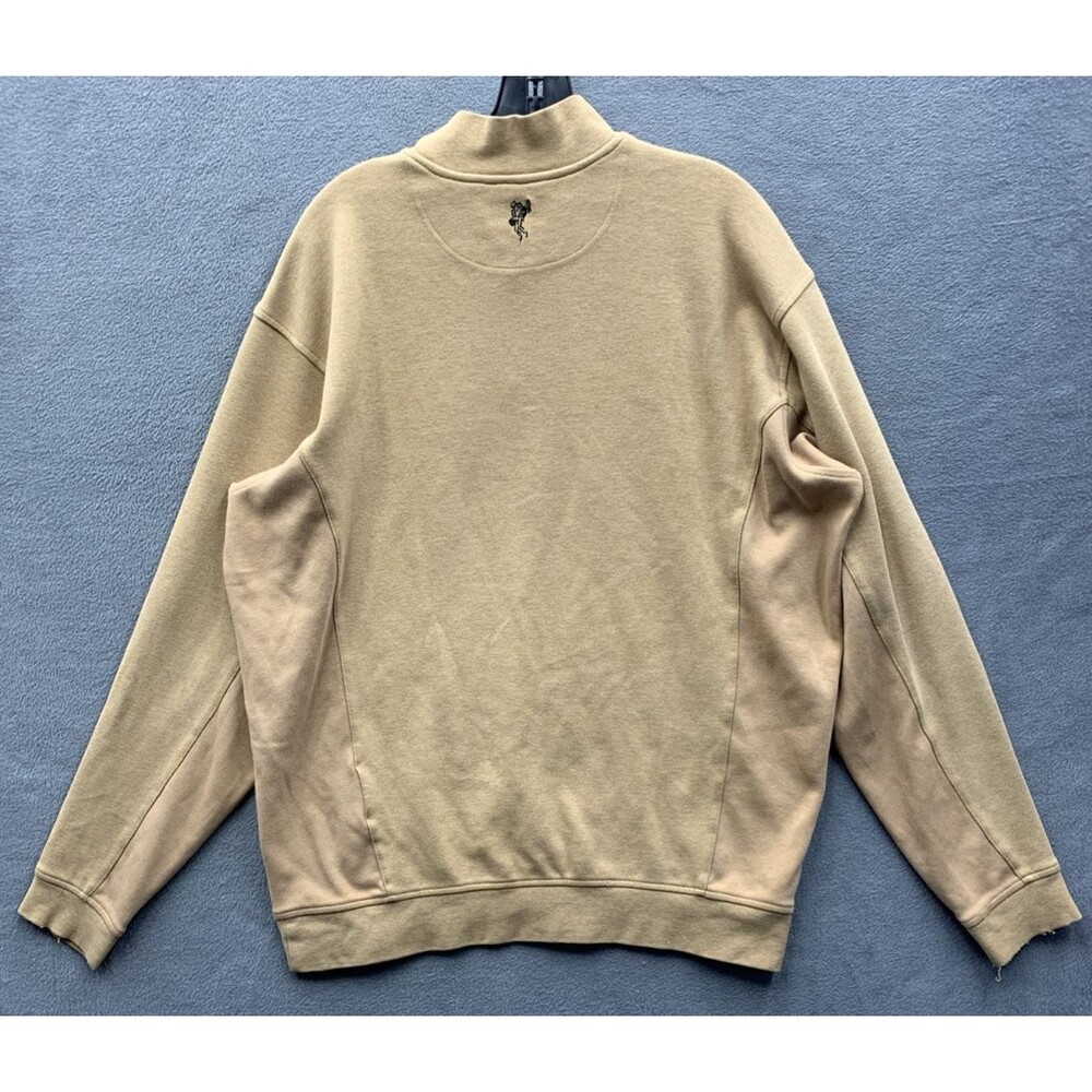 Ashworth Sweater Mens large Tan Khaki Quarter Zip Ez Tech Golf Golfing Outdoor - Picture 3 of 16